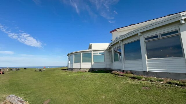 Walking around the Overleaf Lodge and Spa, in Yachats Oregon.