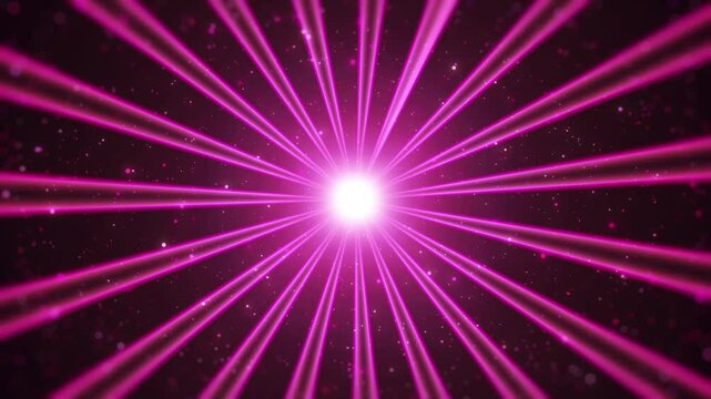 An abstract background consisting of many bright pink rays emanating from a light central circle on a dark background. Small white dots are scattered throughout the image, creating the effect of twink