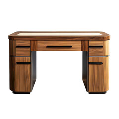 Modern Desk with Drawers for Contemporary Offices Transparent PNG Background.