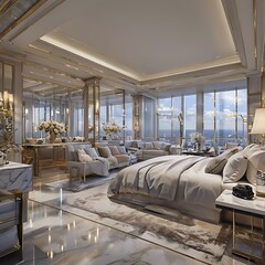 modern living room with furniture
