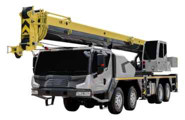 Gray mobile crane
