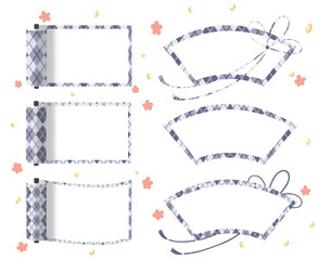 アーガイル　巻物　フレーム　イラスト