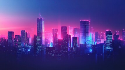Fototapeta premium Vibrant Abstract Blurred Background of Urban City Lights at Night