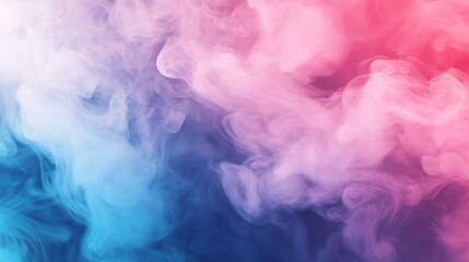 Fototapeta premium Abstract Dreamy Smoke: Pink, Blue, and White Swirling Smoke Background 