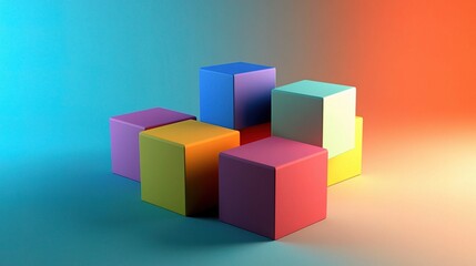 Obraz premium Colorful Cubes Abstract Composition 