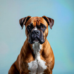 Concept photo of a english bulldog portrait with space for text