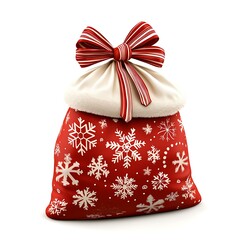 Christmas bag. Style 3D cartoon. with isolated white background.
