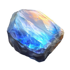 Rainbow Moonstone Gemstone Isolated for Jewelry Design Transparent png Background.