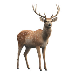 Obraz premium Red Deer Portrait for Wildlife Conservation Transparent png Background.