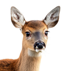 Fototapeta premium Roe Deer on a White Background for Nature Design Transparent png Background.