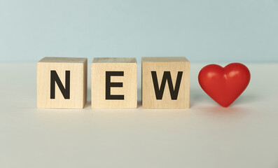 New Habits word concept on cubes, business concept