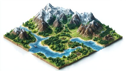 3D Isometric Tourism Map: Planning and Development of Scenic Routes