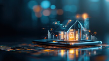 Futuristic automated banking systems virtual environment digital art sci-fi setting high-tech perspective concept of smart finance innovations