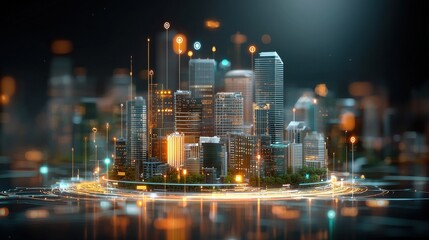 Innovative smart contracts revolutionizing real estate transactions in a futuristic cityscape with gigapixel detail showcasing technology and urban development