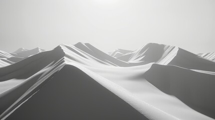 Cinematic black and white photography of vast desert dunes with striking shadows and textures