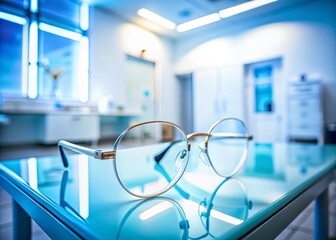 Eye Exam Equipment: Long Exposure Photography of Ophthalmological Glasses and Examination Table