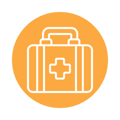 First aid kit Vector Circle Outline Icon.   Eps 10 File