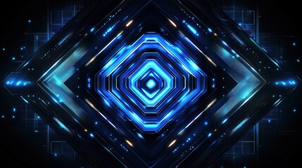 Fototapeta premium Futuristic Geometric Shapes with Neon Glow and Light Effects