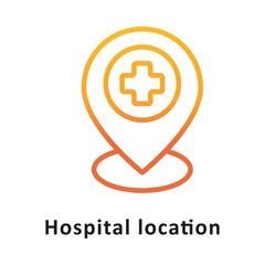 Fototapeta premium Hospital Location Gradient Outline Icon. Eps 10 File