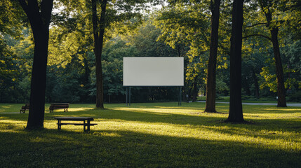 blank billboard in the park