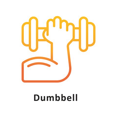 Obraz premium Dumbbell Gradient Outline Icon. Eps 10 File