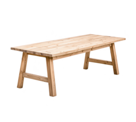 Rustic wooden long table isolated on transparent background