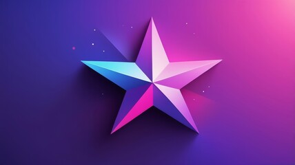 Obraz premium A bright star shines against a vibrant purple and pink background, creating a dreamy and colorful atmosphere.