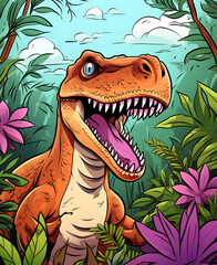 Naklejka premium A spinosaurus on a white background. Spinosaurus was semi-aquatic dinosaur from the Cretaceous period. It was one of the largest carnivorous dinos. 