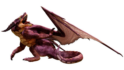Fototapeta premium 3D Rendering Fairy Tale Dragon on White