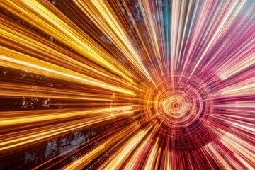 A vibrant explosion of yellow and pink rays bursting outward, evoking a sense of pure joy