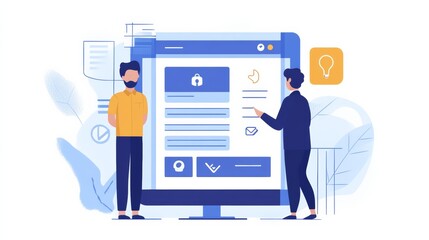 interactive KYC compliance interface with the user. Business professional interacting with a Know Your Customer (KYC) compliance and security interface on digital screen.
