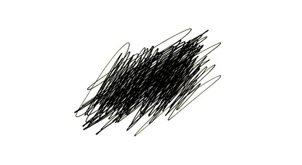 A scribbled black sketch on a white background, representing abstract and artistic expression with a raw and unfiltered aesthetic