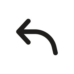 White Pixelated Left-Curving Arrow on a Gray Background