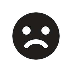 Pixelated White Circle Annoyed Facial Expression, Low-Resolution Digital Icon