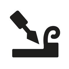 Pixelated illustration of a manual transmission gear shift lever.