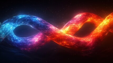 Obraz premium Intertwined fire and ice energy streams.