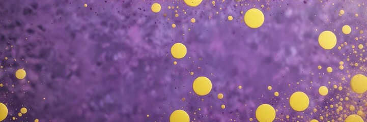 Fototapeta premium Soft abstract background with scattered yellow and purple dots, purple, diffuse, stains