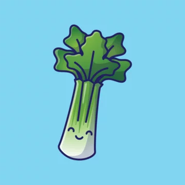 Celery vegetable smiling face mascot cartoon illustration