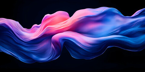 Obraz premium Abstract Blue and Pink Wave, Digital Art Background, Fluid Swirls, Vibrant Hues, Dynamic Flow, Elegant Design, Modern Wallpaper