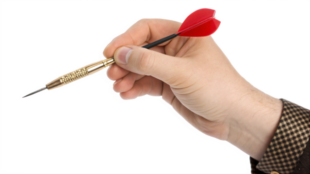 hand holding dart