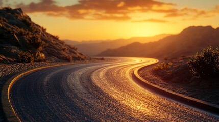 Fototapeta premium driving on the road at sunset