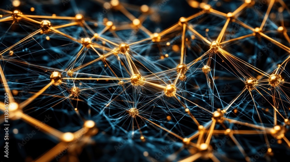 Poster Abstract Network Golden Nodes Global Connection Digital Technology