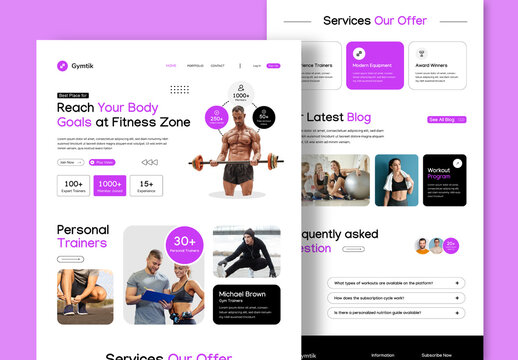 Gym Services Landing Page Template