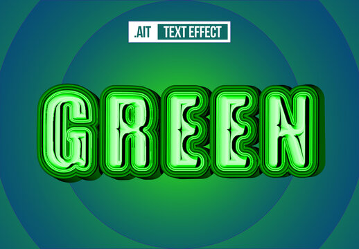Green Text Effect Design Template