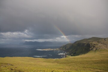 Insel runde norwegen Regenbogen