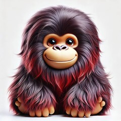 Obraz premium fluffy toy monkey on a white background