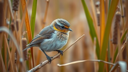Bearded Reedling in Yorkshire Reedbed - Winter Feast