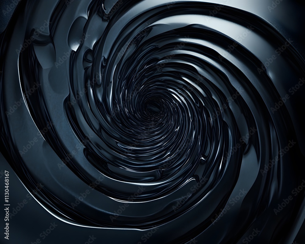 Poster a mesmerizing abstract spiral design featuring dark swirling shapes, creating depth and motion in a 