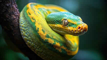 Fototapeta premium Emerald Tree Boa Close Up
