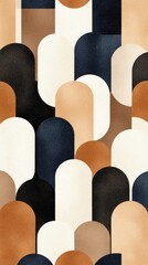 Fototapeta premium A geometric layout featuring chocolate mocha mousse tones with soft rounded corners deep brown caramel and beige for a modern feel 